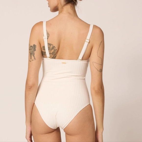 Cleobella Monica One Piece Swim Buttercream s - Picture 3 of 6